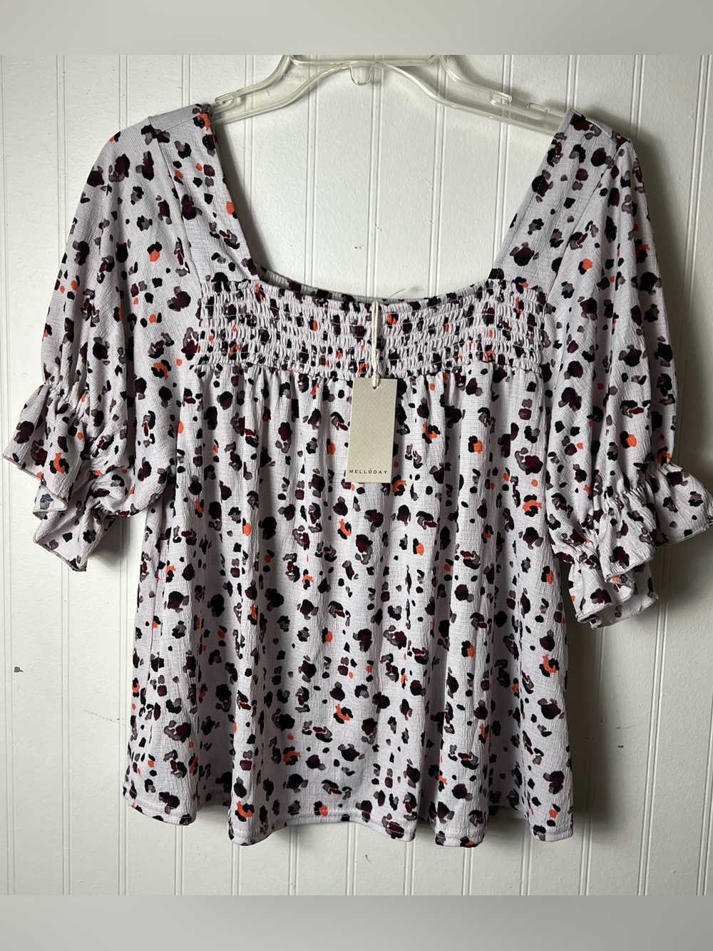 Melloday Animal Print Top Women Small